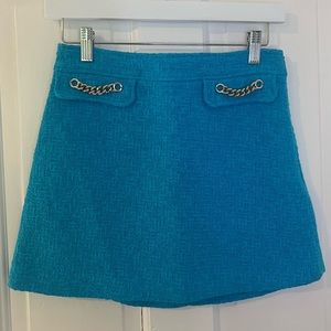 ZARA blue jacquard mini skirt